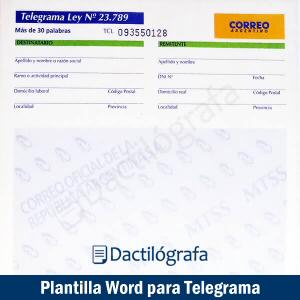 Plantilla Word Telegrama más de 30 palabras Correo Argentino