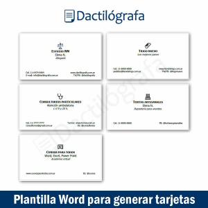 Plantilla Word para generar tarjetas presentación