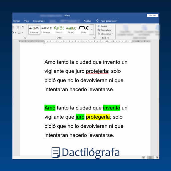 corrección ortotipográfica, detectamos lo que word pasa por alto