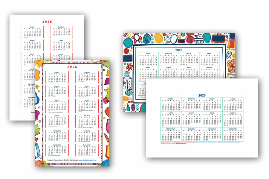 Calendarios Word 2026 almanaques, imprimibles y editables